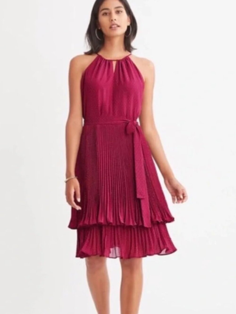 Ann Taylor Polka Dot Tiered Halter Dress 4 NWT